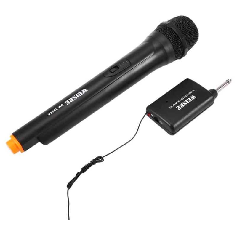 Micrófono Inalámbrico Profesional VHF con receptor, WEISRE DM - 3308A