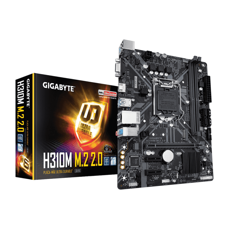 Placa Madre GigaByte H310M M.2 2.0 (LGA1151v2, DDR4 21332666MHz, M.2 x2, Micro ATX)1