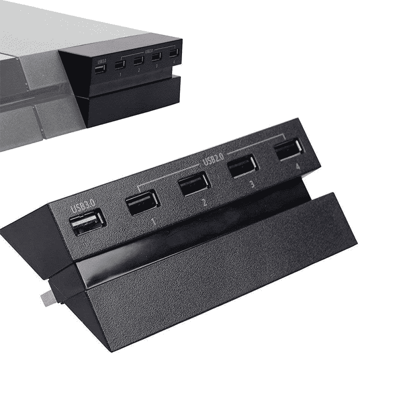 Adaptador HUB Dobe 5 Puertos USB para PS4, 4x USB 2.0 - 1x USB 3.0-1