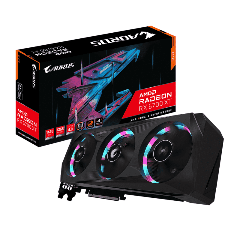 Tarjeta Gráfica AORUS AMD Radeon ÉLITE RX 6700 XT – 12GB, GDDR6-1