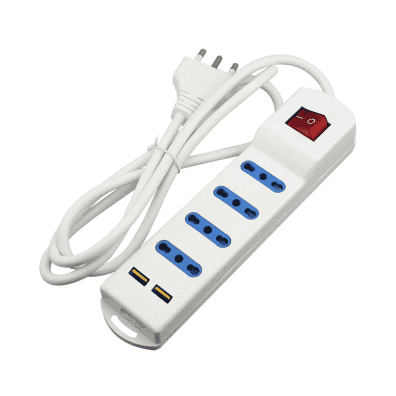 Alargador Zapatilla Eléctrica 4 Posiciones 3 Metros Con Usb-0